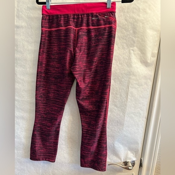 Nike Dri Fit Just Do It pink space dye cropped leggings Sz-M P11 - Picture 4 of 9